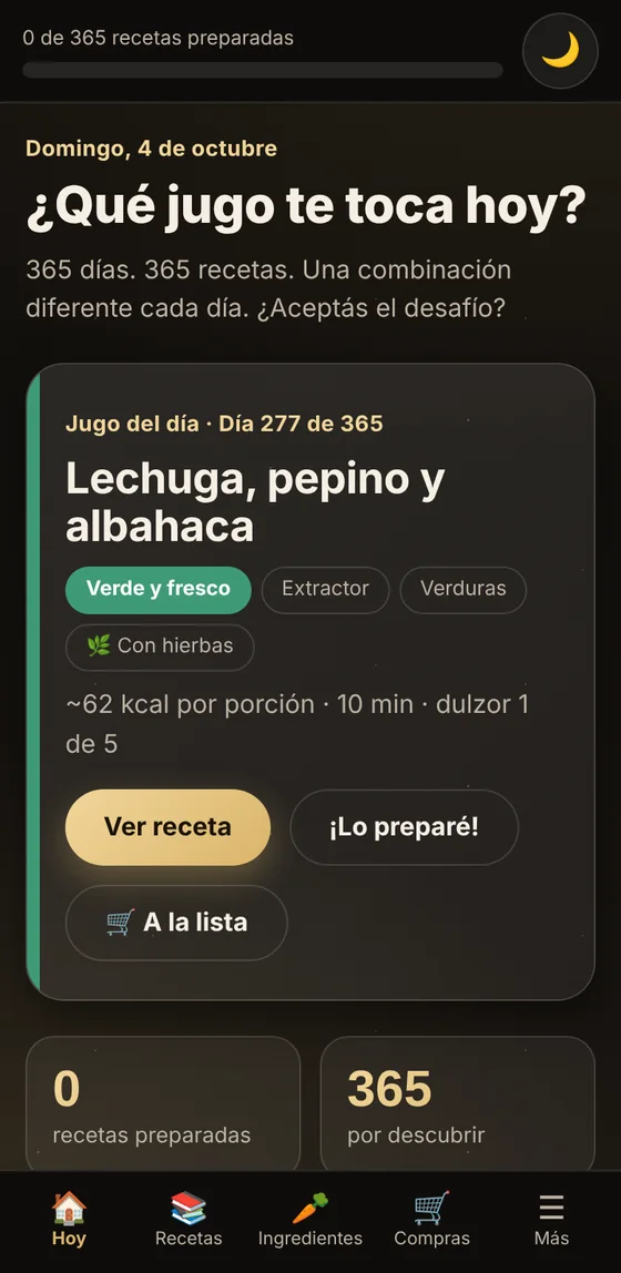 App: el jugo del día