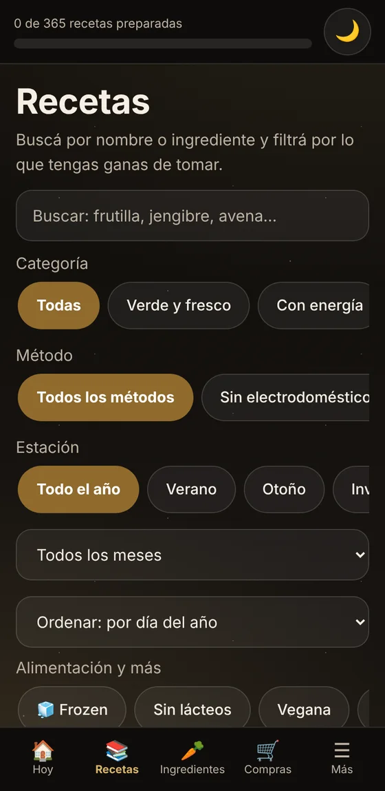 App: buscador de recetas con filtros